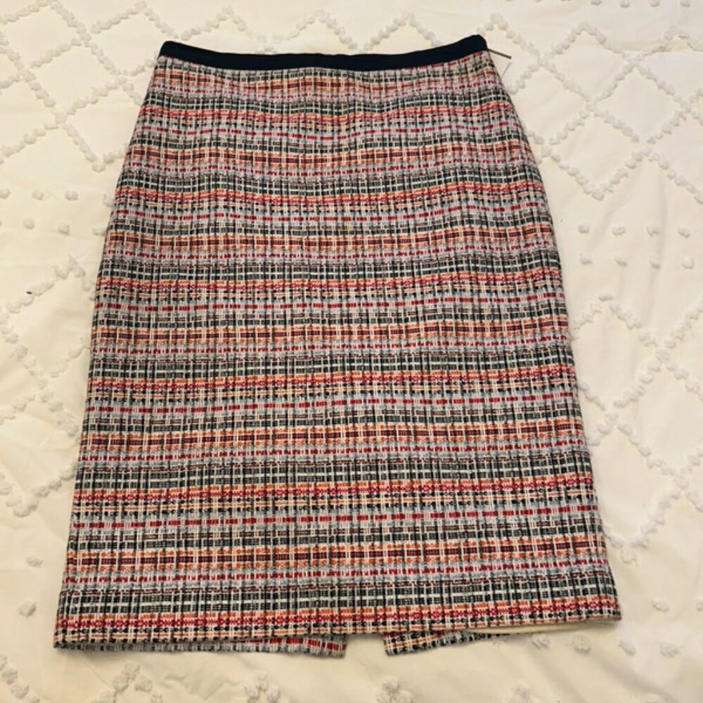 Talbots Size 2 Pencil Midi skirt Slit Back Colourful